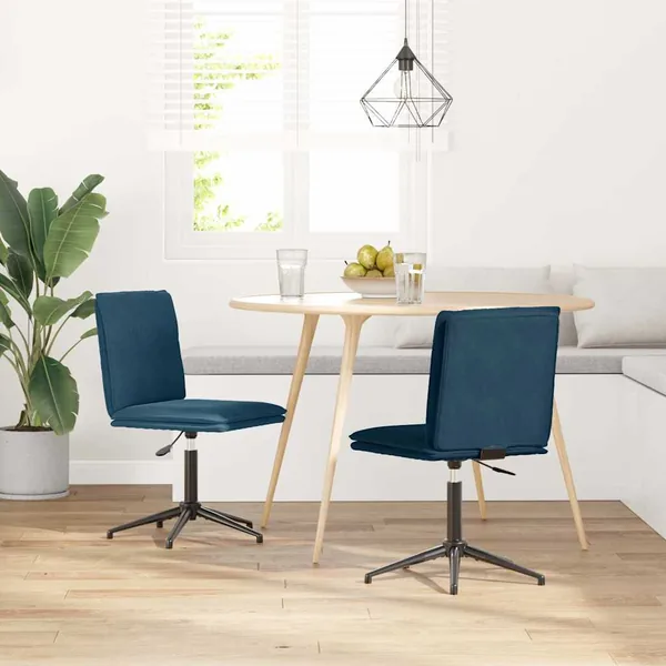 Chaises à manger lot de 2 Bleu Velours