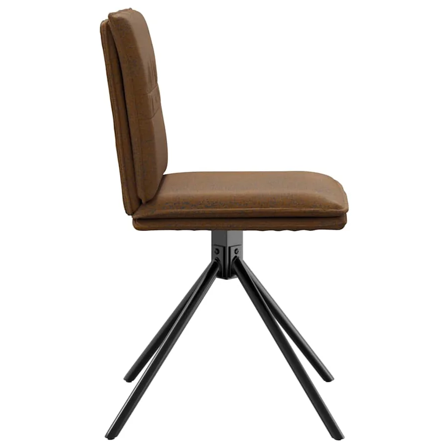 Chaise à manger marron similicuir daim - 5