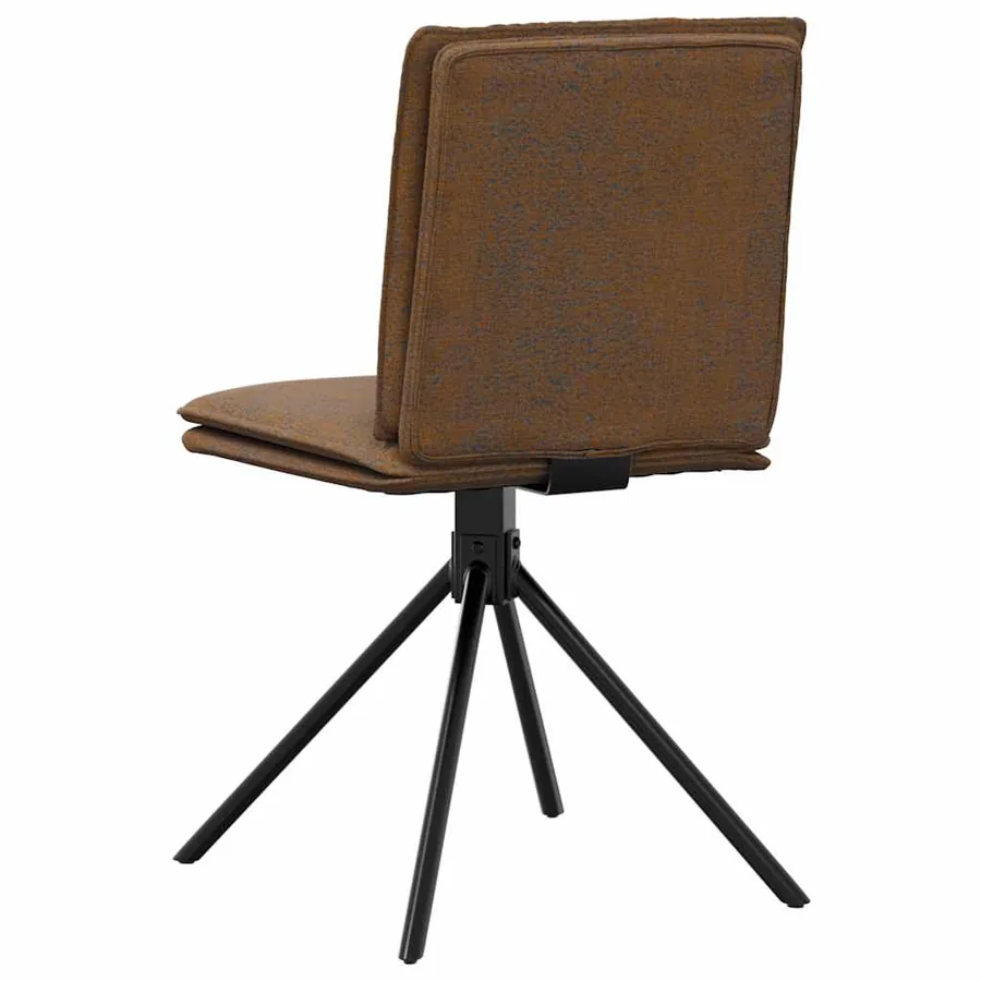 Chaise à manger marron similicuir daim - 6