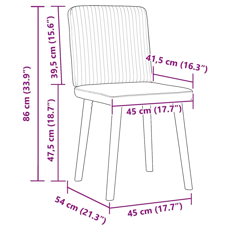 Chaises à manger lot de 6 noir tissu - 9