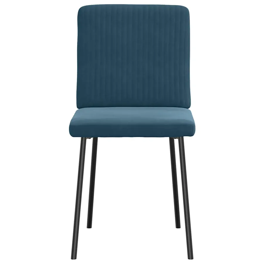Chaises à manger lot de 2 Bleu Velours - 4