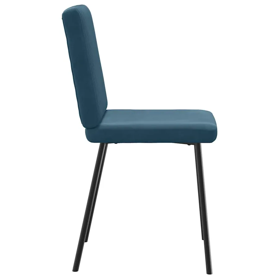 Chaises à manger lot de 2 Bleu Velours - 5
