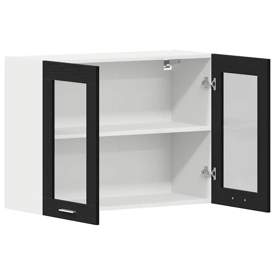 Armoire suspendue avec étagère Lyon Chêne noir 80 x 31 x 60 cm - 5