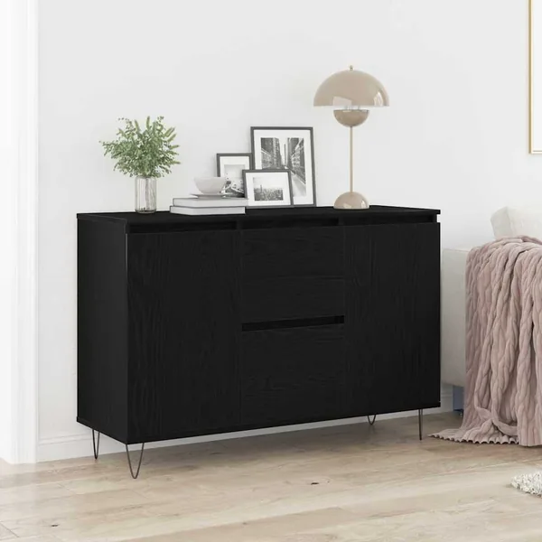 Buffet Chêne noir 101,5 x 35 x 70 cm Bois d'ingénierie