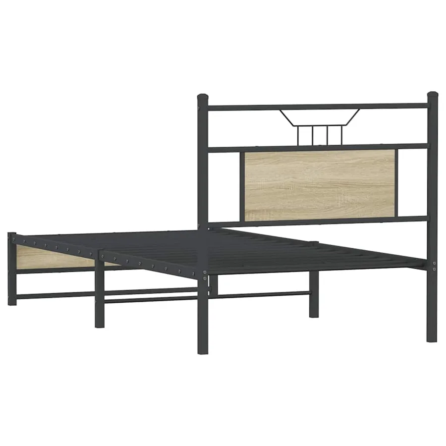 Cadre de lit sans matelas chêne sonoma 75x190 cm - 8