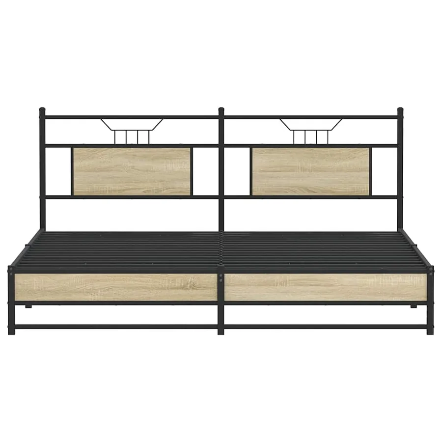 Cadre de lit en métal sans matelas chêne sonoma 180x200 cm - 6