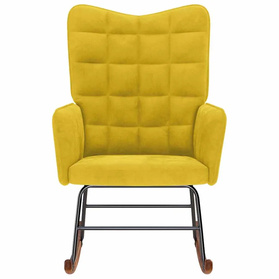Chaise à bascule Jaune Velours - 3