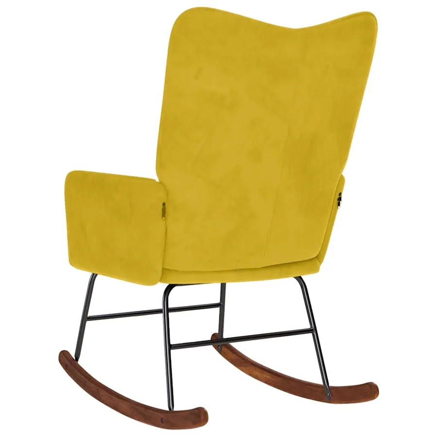 Chaise à bascule Jaune Velours - 5