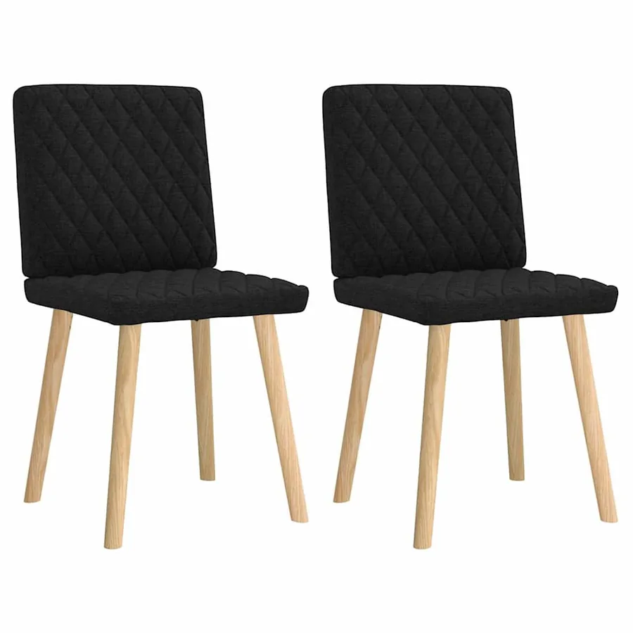 Chaises à manger lot de 2 noir tissu - 2
