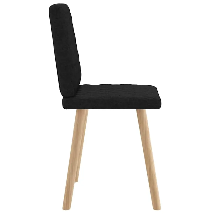 Chaises à manger lot de 2 noir tissu - 5