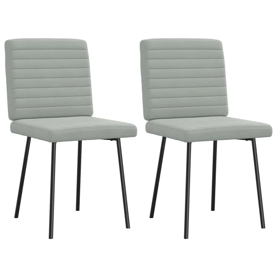 Chaises à manger lot de 2 Gris clair Velours - 2