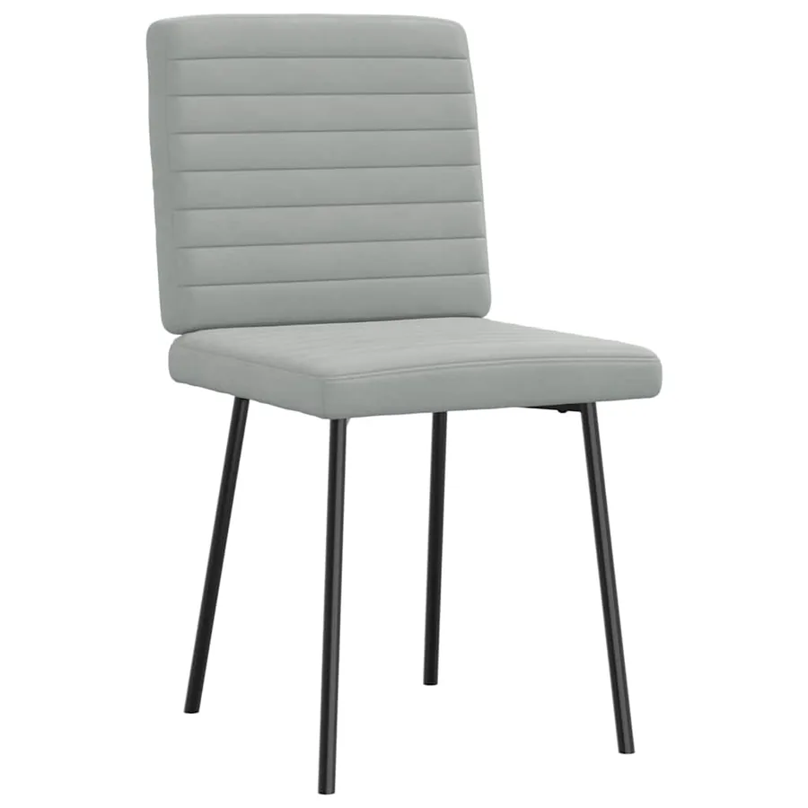Chaises à manger lot de 2 Gris clair Velours - 4