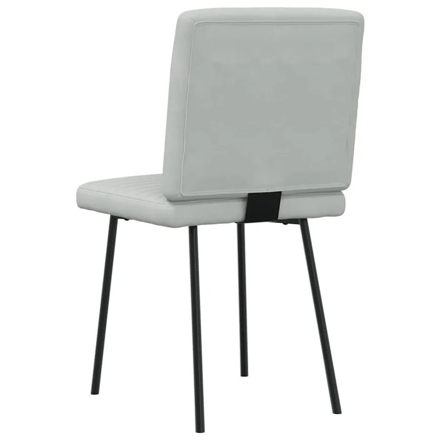 Chaises à manger lot de 2 Gris clair Velours - 6