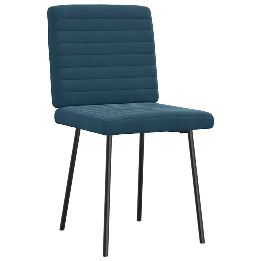 Chaises à manger lot de 4 Bleu Velours - 3