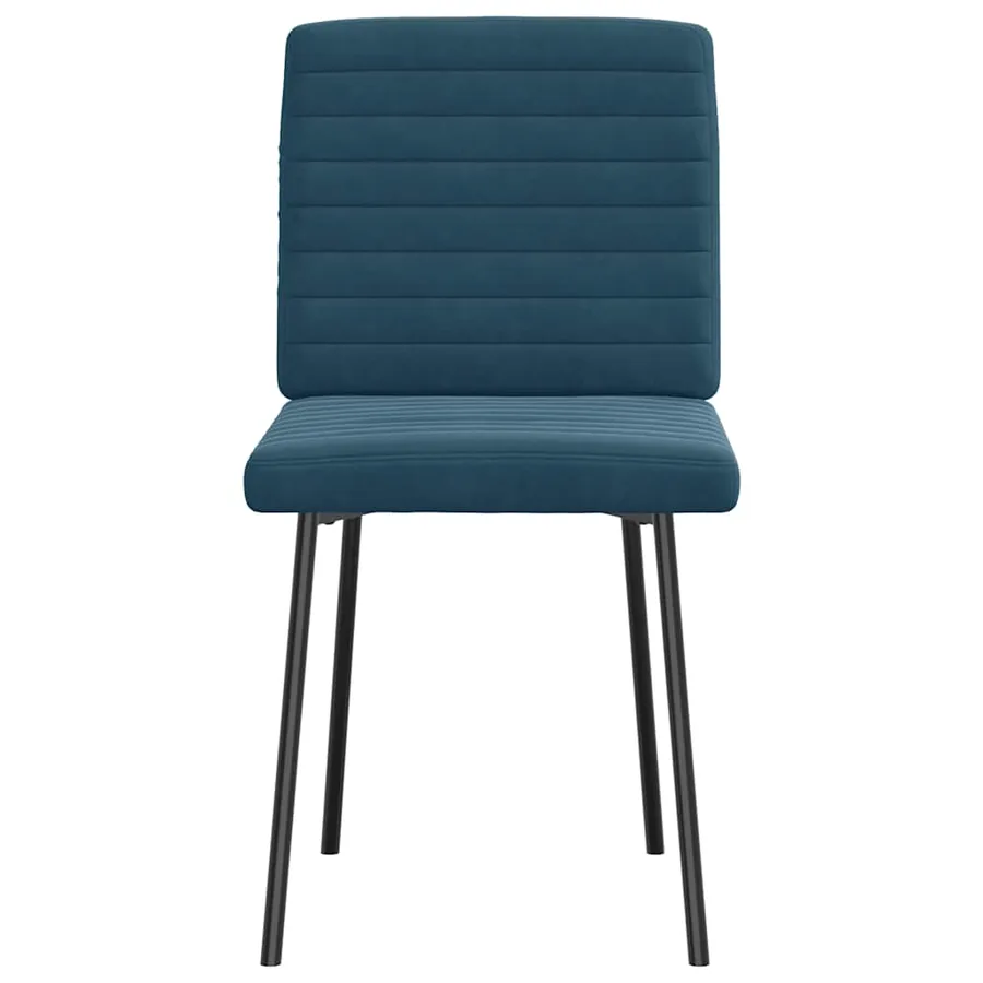 Chaises à manger lot de 4 Bleu Velours - 4
