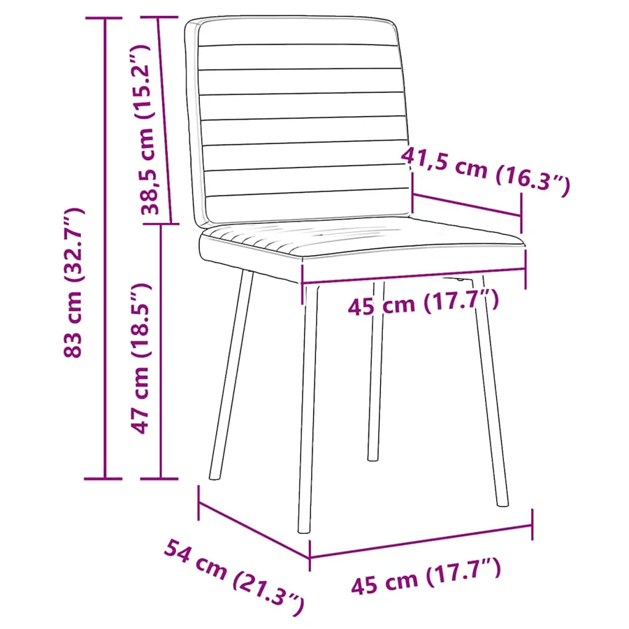Chaises à manger lot de 4 Bleu Velours - 9