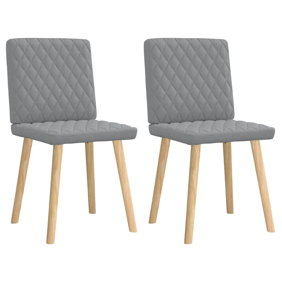 Chaises à manger lot de 2 gris clair tissu - 2