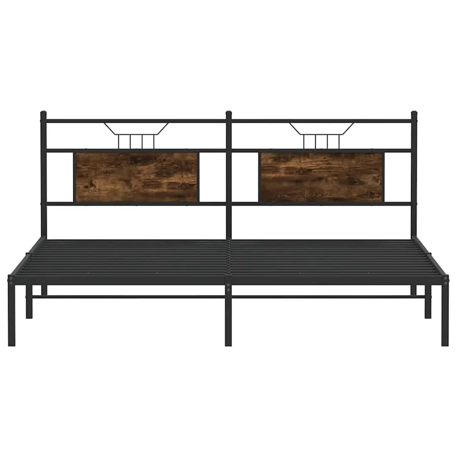 Cadre de lit sans matelas chêne fumé 183x203 cm bois ingénierie - 6