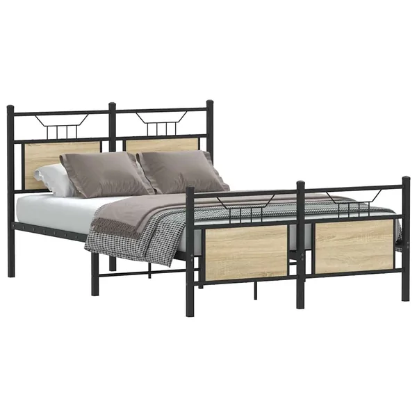 Cadre de lit sans matelas chêne sonoma 120x200 cm