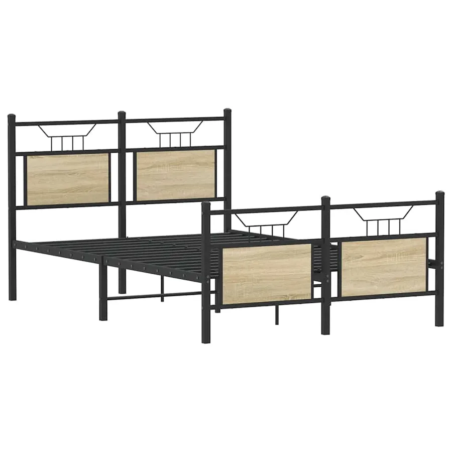 Cadre de lit sans matelas chêne sonoma 120x200 cm - 3