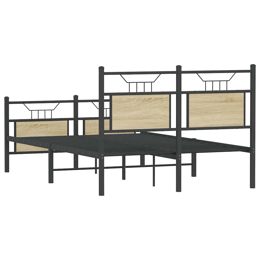 Cadre de lit sans matelas chêne sonoma 120x200 cm - 8