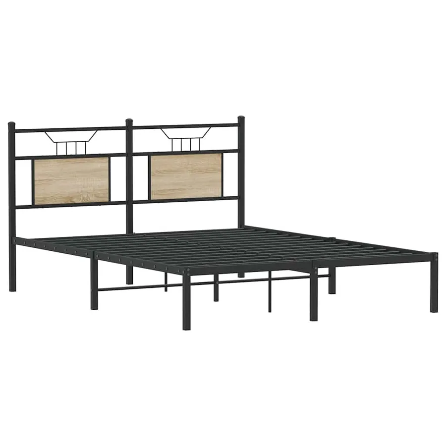 Cadre de lit sans matelas chêne sonoma 137x190 cm - 5