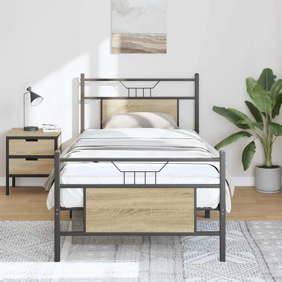 Cadre de lit sans matelas chêne sonoma 80x200 cm - 4