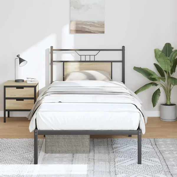 Cadre de lit sans matelas chêne sonoma 90x200 cm