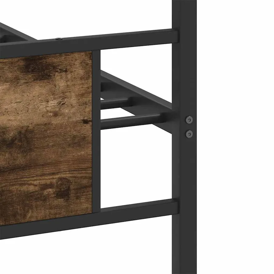 Cadre de lit sans matelas chêne fumé 75x190cm bois d'ingénierie - 10