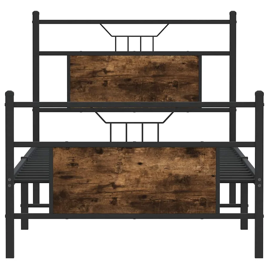 Cadre de lit sans matelas chêne fumé 90x190cm bois d'ingénierie - 6