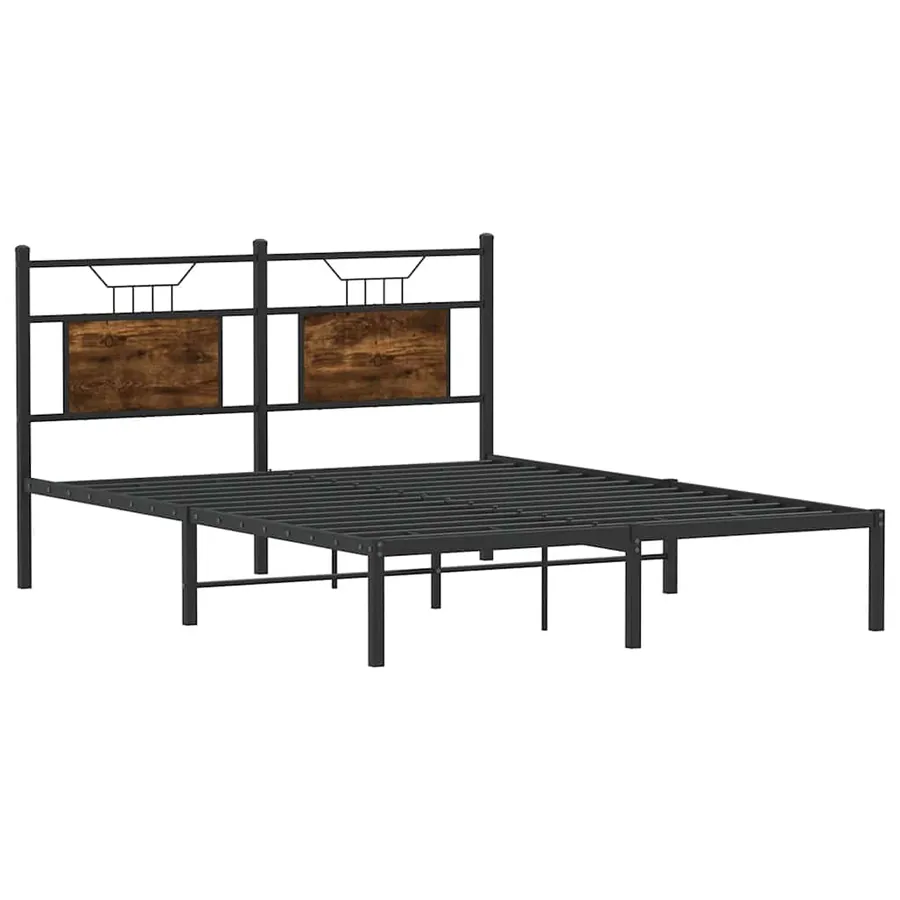 Cadre de lit sans matelas chêne fumé 150x200 cm bois ingénierie - 5