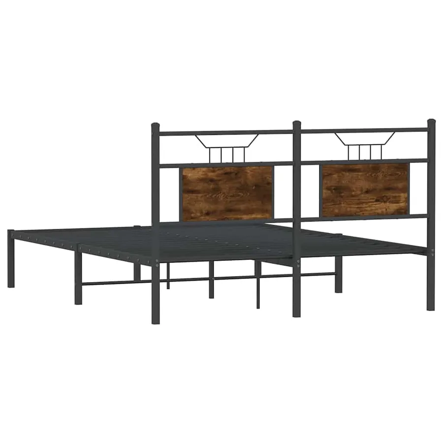 Cadre de lit sans matelas chêne fumé 150x200 cm bois ingénierie - 8