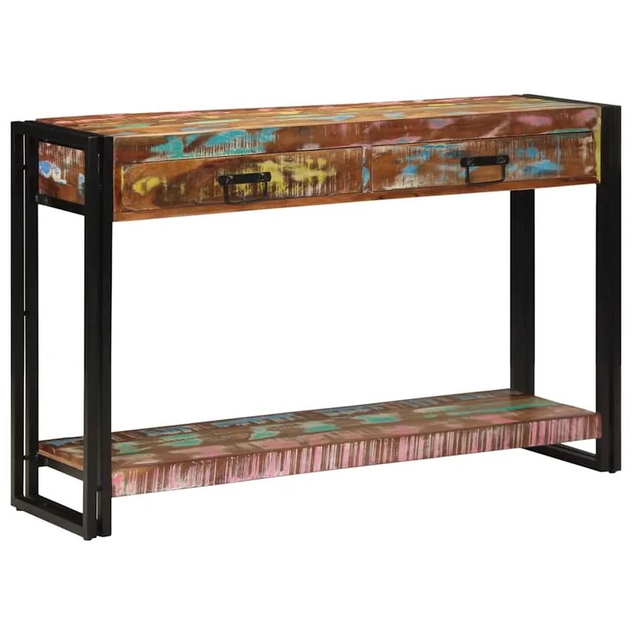 Table console Multicolore 120 x 33 x 75 cm Bois Recyclé Solide - 3