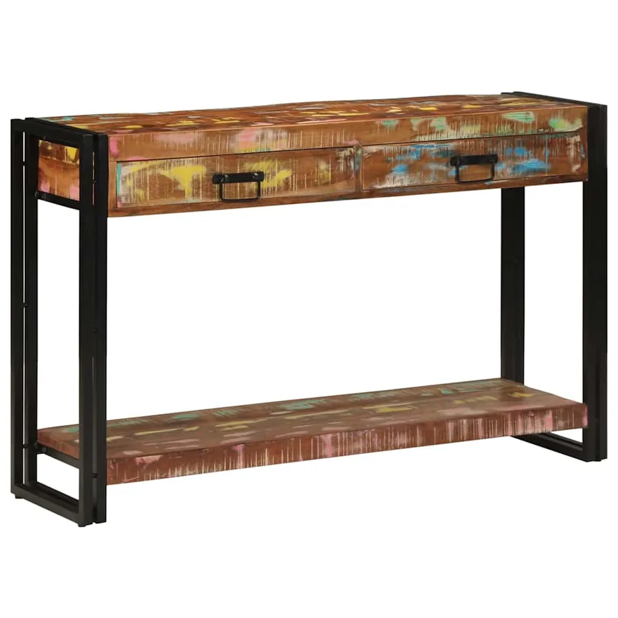 Table console Multicolore 120 x 33 x 75 cm Bois Recyclé Solide - 4