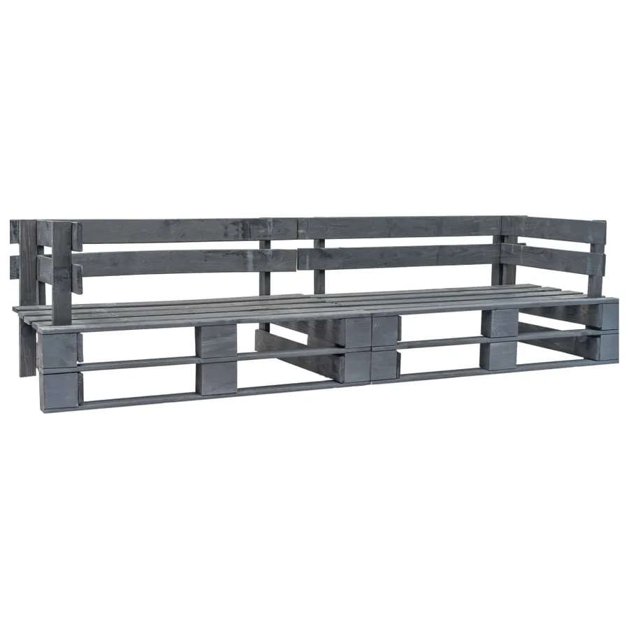 Canapés de jardin palette 2 pcs avec coussins sable Pinède - 3