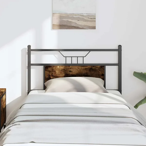 Tête de lit de remplacement chêne fumé 80 cm bois d'ingénierie et acier