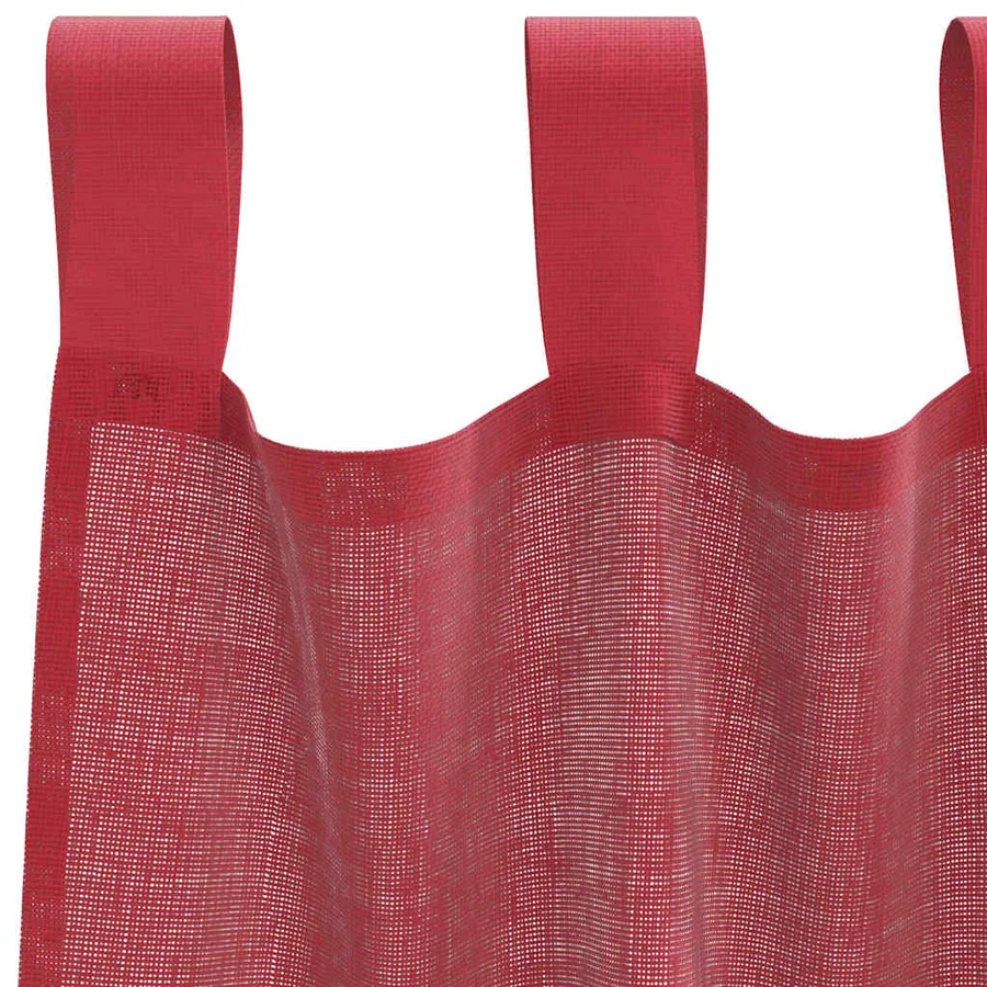 Rideaux en voile avec boucles 2 pcs rouge bordeaux 140x260 cm - 5