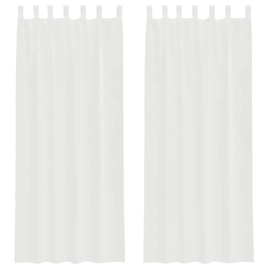 Rideaux en voile avec boucles 2 pcs blanc 140x260 cm - 2