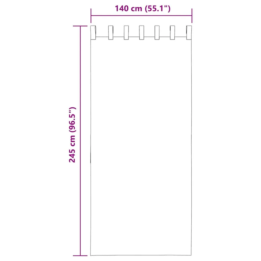 Rideaux en voile avec boucles 2 pcs sable 140x245 cm - 8