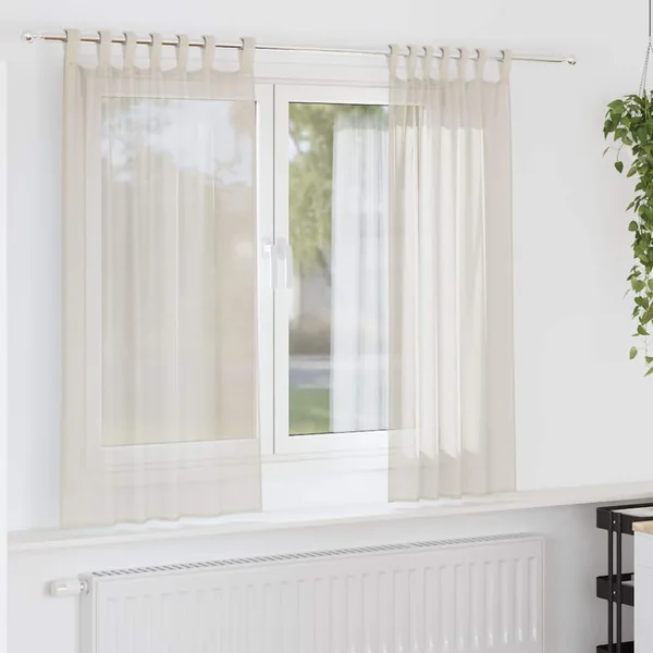 Rideaux en voile avec passants 2 pcs crème