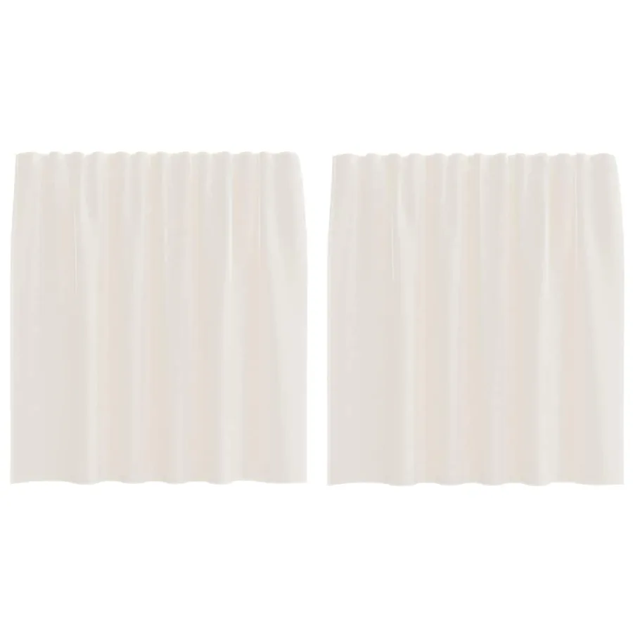 Rideaux en voile avec passants 2 pcs crème - 2