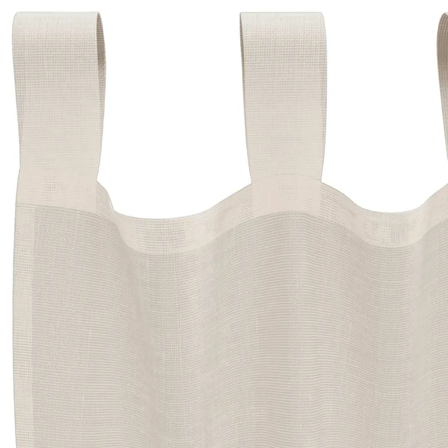 Rideaux en voile avec passants 2 pcs crème - 5