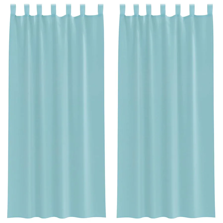 Rideaux en voile avec boucles 2 pcs turquoise 140x225 cm - 2