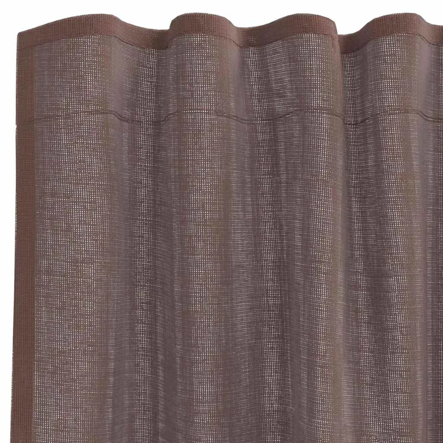 Rideaux en voile avec passants 2 pcs marron - 5
