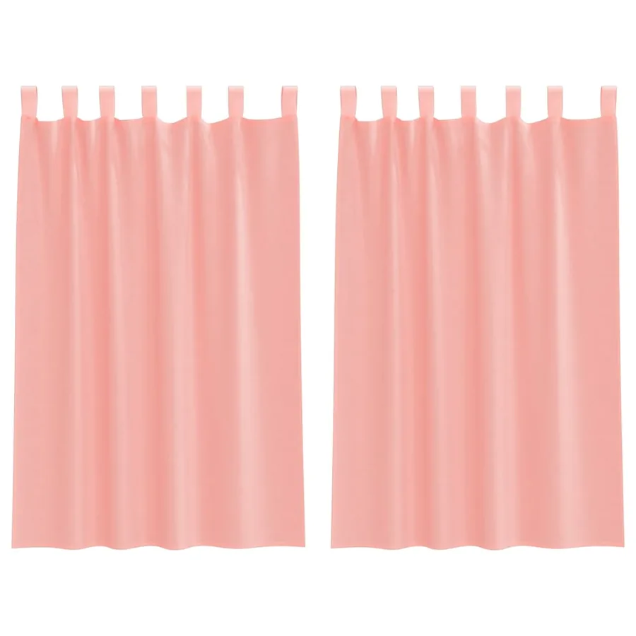 Rideaux en voile avec boucles 2 pcs rose 140x175 cm - 2