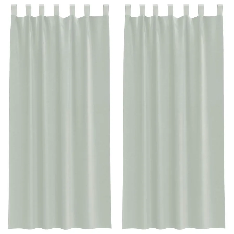 Rideaux en voile avec boucles 2 pcs gris clair 140x225 cm - 2