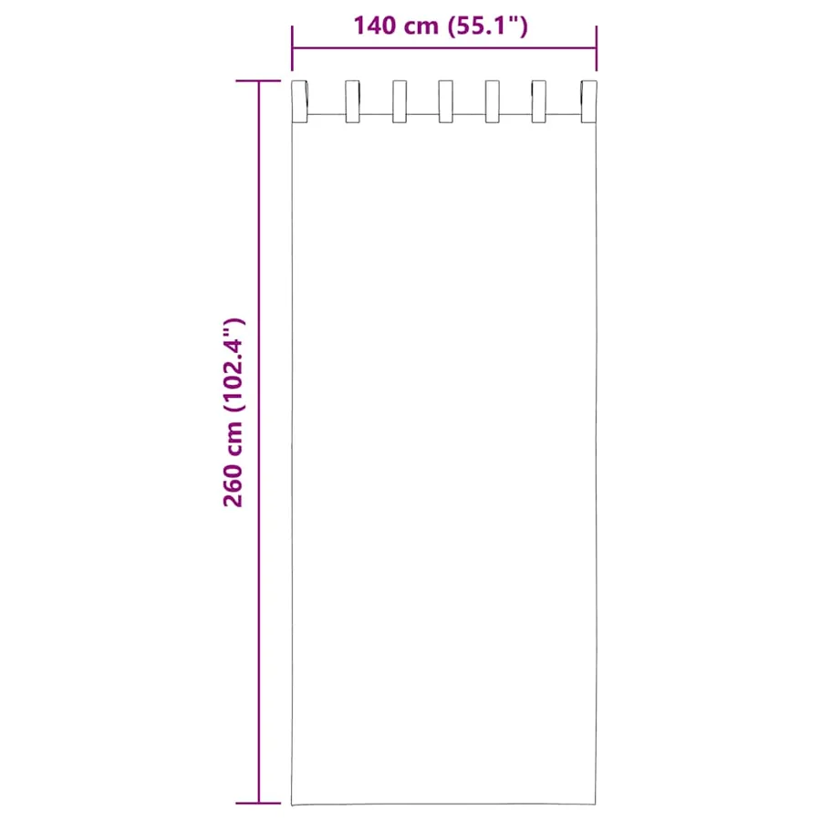 Rideaux en voile avec boucles 2 pcs gris clair 140x260 cm - 8