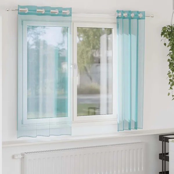 Rideaux en voile avec œillets 2 pcs turquoise