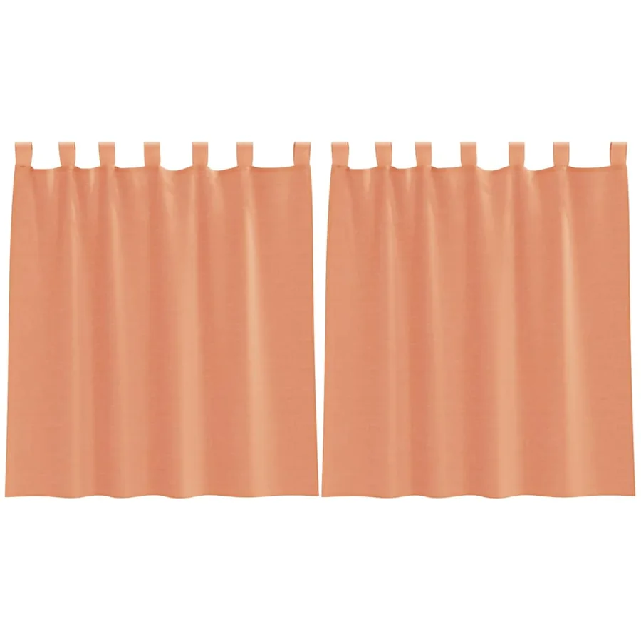 Rideaux en voile avec boucles 2 pcs terre cuite 140x140 cm - 2