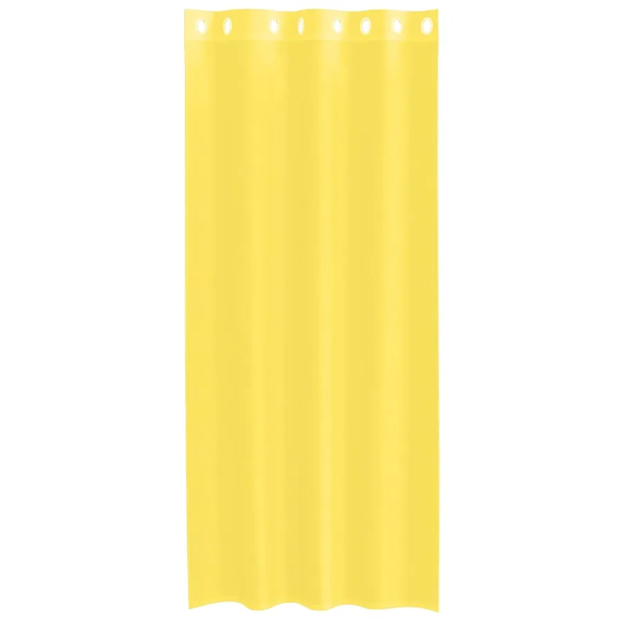 Rideaux en voile avec œillets 2 pcs jaune - 4